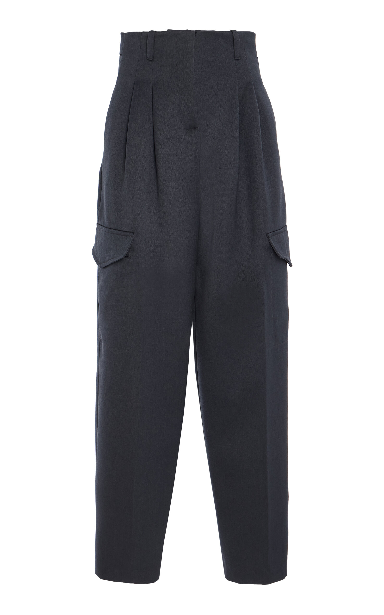 RÙADH RÙADH Russel WoolTwill WideLeg Cargo Pants Grey