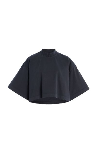 RÙADH RÙADH The Nessa Cotton Cropped Top Dark Grey S