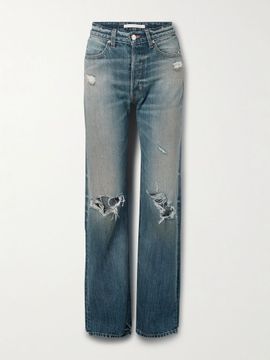 RÙADH The Agnes distressed mid-rise straight-leg jeans