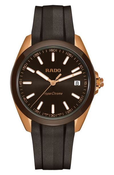 RADO RADO HyperChrome Rubber Strap Watch, 41.5mm