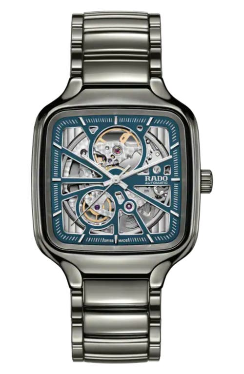 RADO RADO True Square Automatic Open Heart Bracelet Watch, 38mm