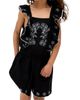 Raffya Kids Raffya Kids Philo Ruffle Neck Embroidered Romper - 5