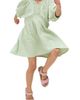 Raffya Kids Raffya Kids Soipoi Ruched V-Neck Dress - 1