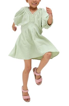 Raffya Kids Raffya Kids Soipoi Ruched V-Neck Dress