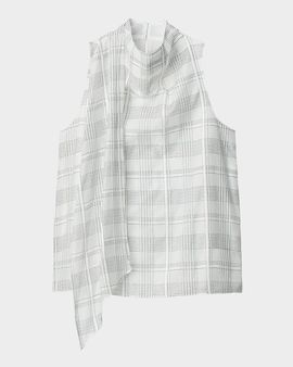 Rag & Bone Adela Plaid Silk-Blend Scarf Top