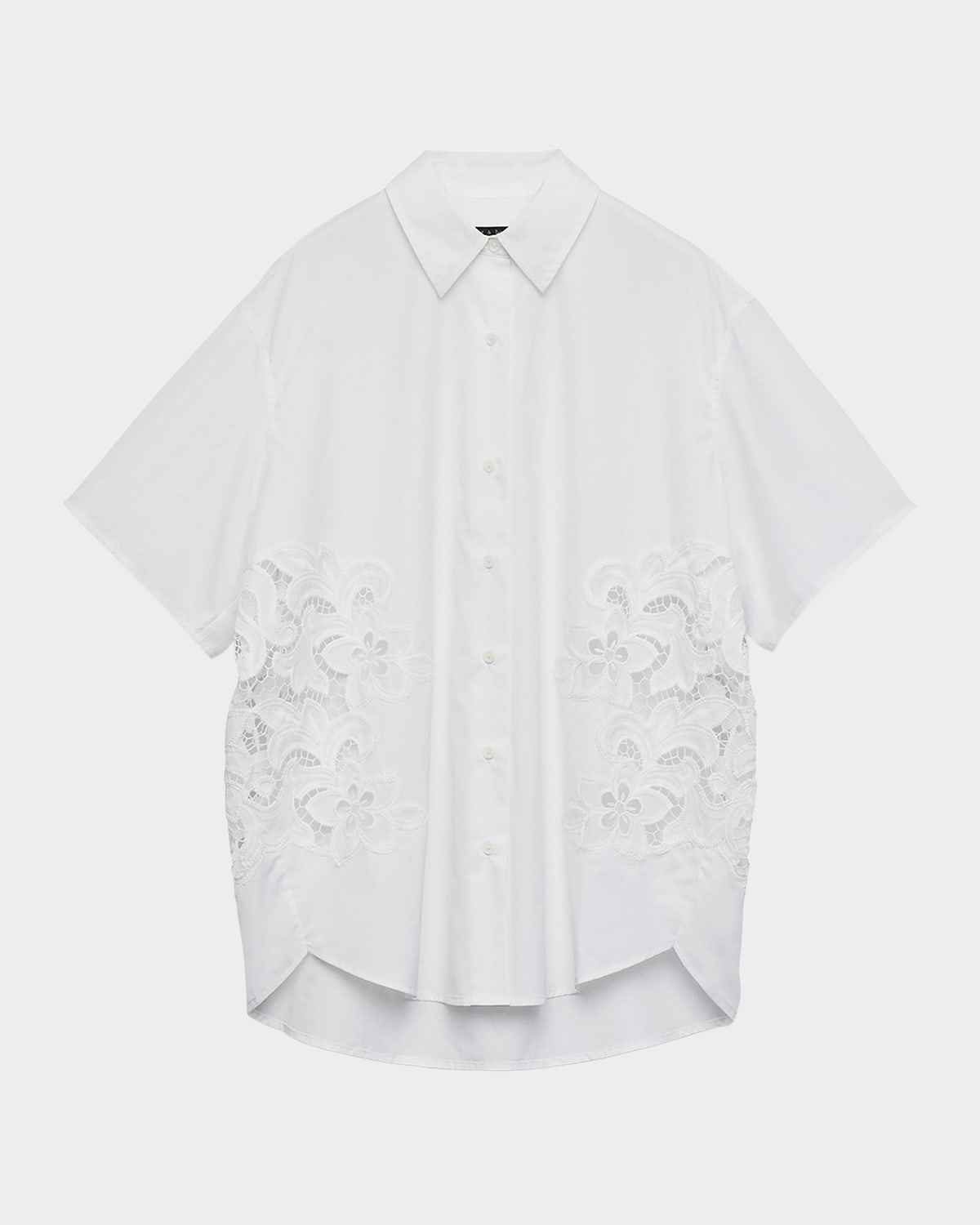 Rag & Bone Amy Short-Sleeve Lace Shirt