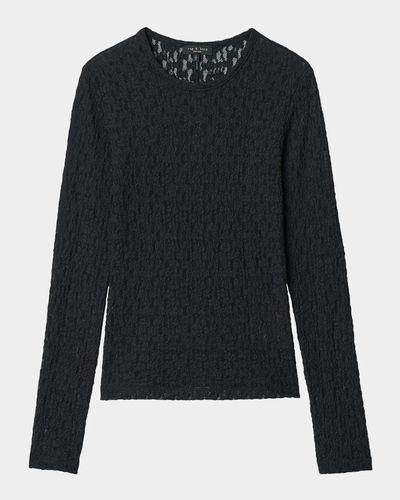 rag & bone Bardot Lace Long-Sleeve Top