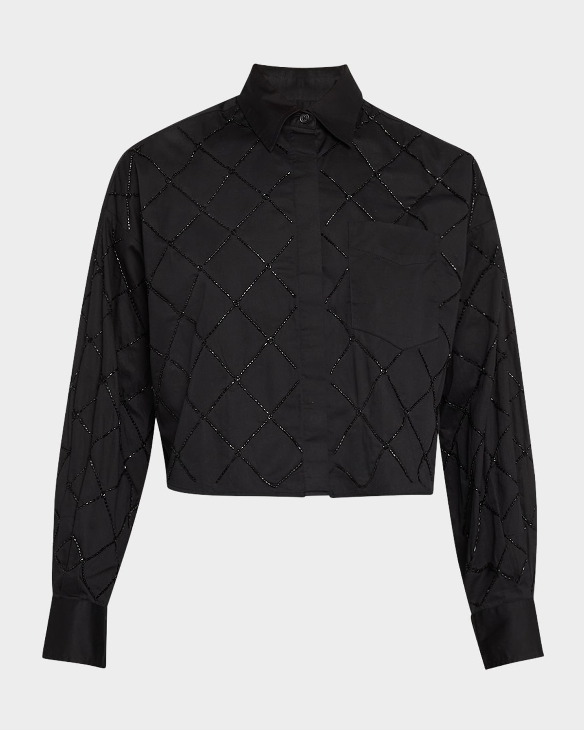 Rag & Bone Beatrice Embroidered Cotton Cropped Shirt