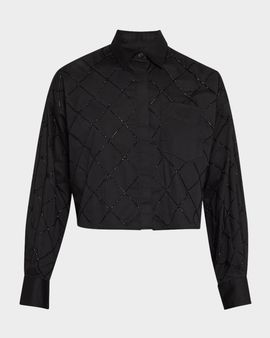 Rag & Bone Beatrice Embroidered Cotton Cropped Shirt