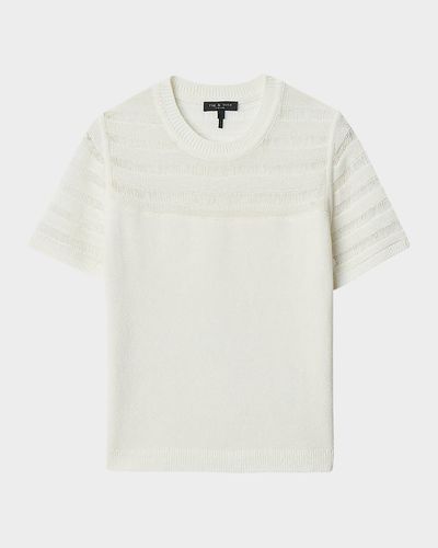 Rag & Bone Britt Lattice-Knit Short-Sleeve Sweater