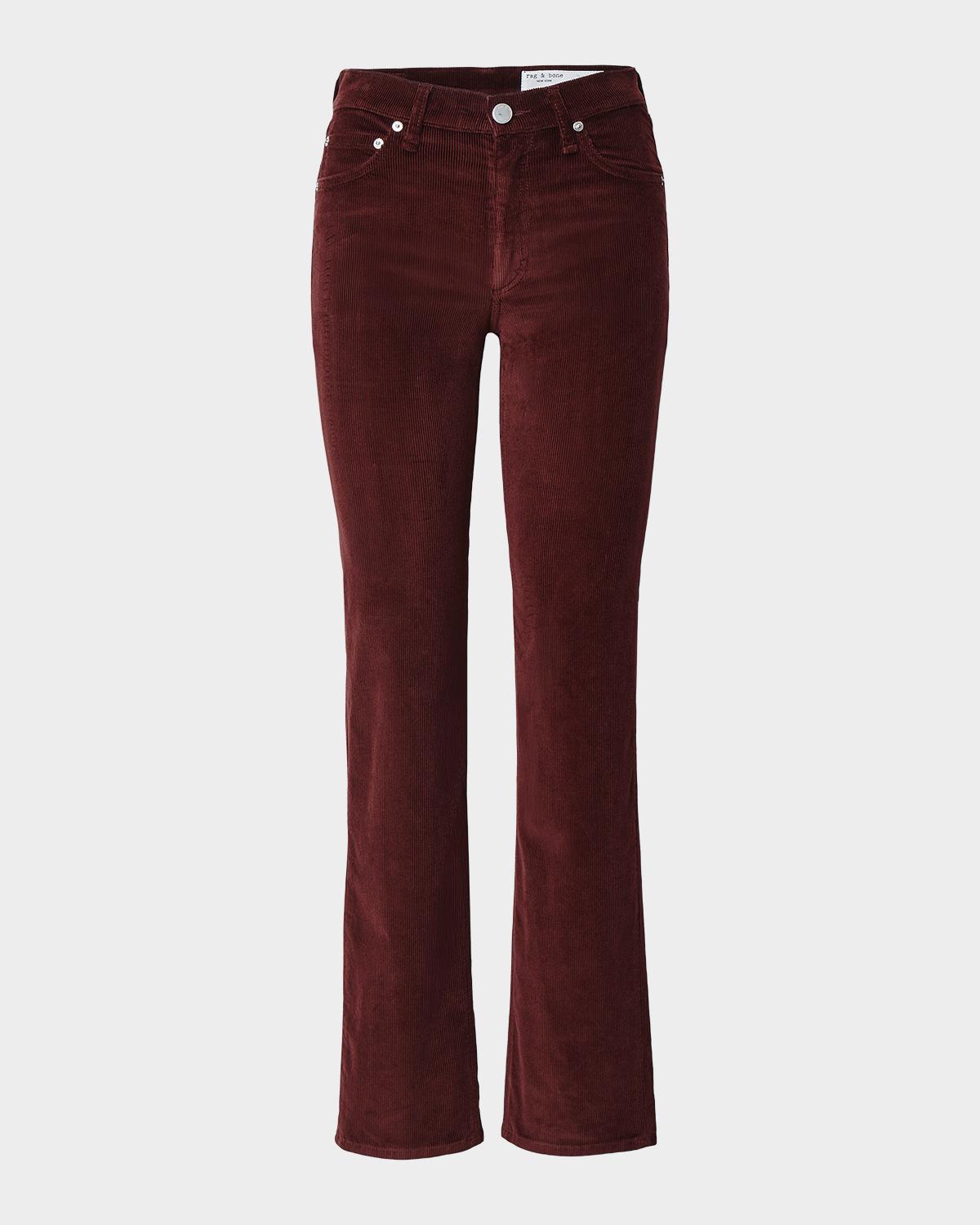 rag & bone Corduroy Harlow Mid-Rise Slim-Straight Jeans