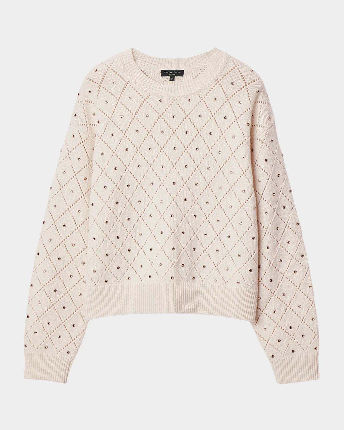 rag & bone Emma Rhinestone-Embellished Wool Sweater