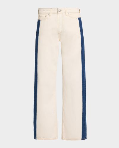 Rag & Bone Featherweight Logan Mid-Rise Two-Tone Jeans