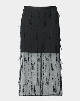 rag & bone Geena Feather-Trim Organza Skirt