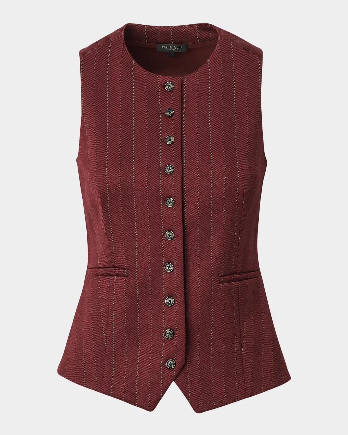rag & bone Irina Striped Ponte-Jacquard Vest