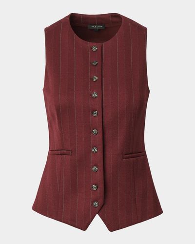 rag & bone Irina Striped Ponte-Jacquard Vest