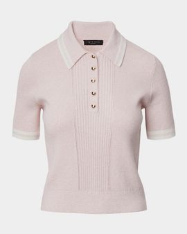 Rag & Bone Laurie Tipped Cashmere-Blend Polo