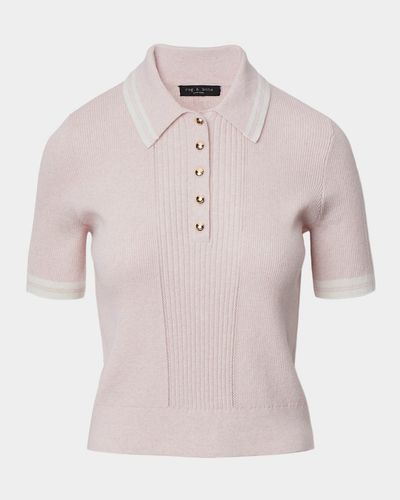 Rag & Bone Laurie Tipped Cashmere-Blend Polo
