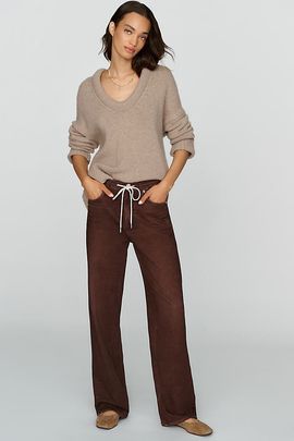 rag & bone Miramar Terry Drawcord High-Rise Wide-Leg Jeans