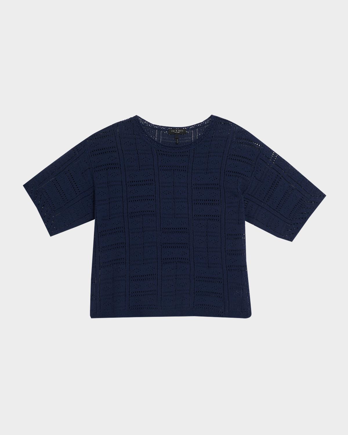 rag & bone Morgan Pointelle Stitch Cotton-Blend Sweater