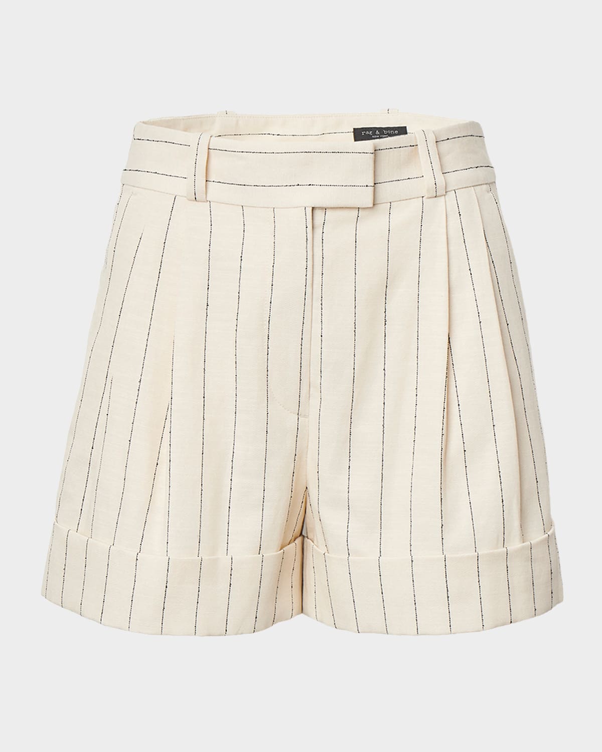 Rag & Bone Neila Pinstripe Linen-Cotton Tailored Shorts