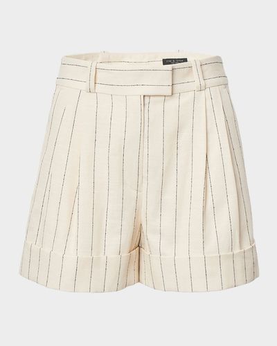 Rag & Bone Neila Pinstripe Linen-Cotton Tailored Shorts