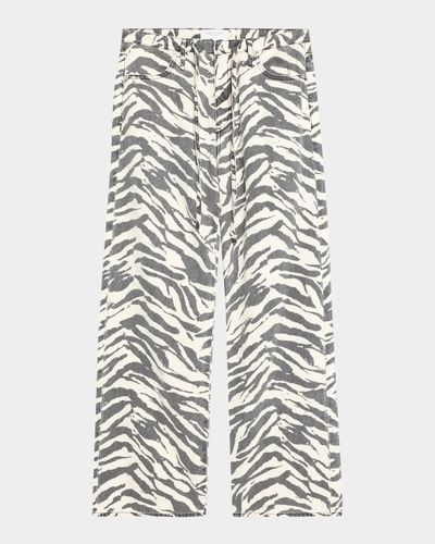 rag & bone Phoebe Zebra-Printed Drawstring Jeans