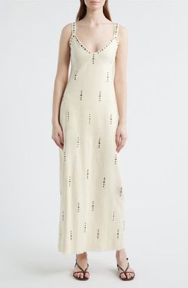 chinese dress ladies rag & bone Bianca Striped Linen-blend Maxi Dress