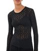 rag & bone rag & bone Bardot Long Sleeve Top Black - 1