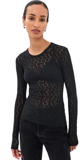 rag & bone rag & bone Bardot Long Sleeve Top Black