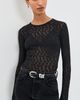 rag & bone rag & bone Bardot Long Sleeve Top Black - 2