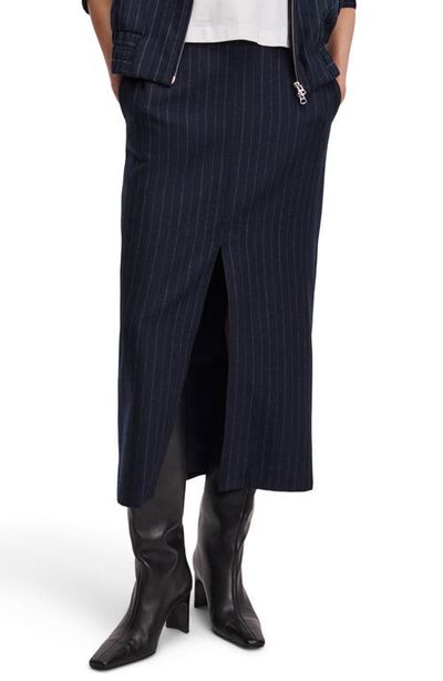 rag & bone rag & bone Bessie Wool Blend Pinstripe Midi Skirt