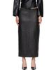rag & bone rag & bone Black Bessie Leather Midi Skirt - 1