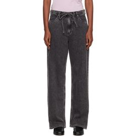 rag & bone rag & bone Black Phoebe Wide-Leg Drawstring Jeans