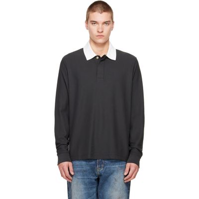 rag & bone rag & bone Black Piqué Rugby Polo
