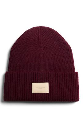 rag & bone rag & bone Blake Logo Patch Ribbed Beanie