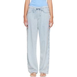 rag & bone rag & bone Blue Phoebe Drawstring Wide-Leg Jeans