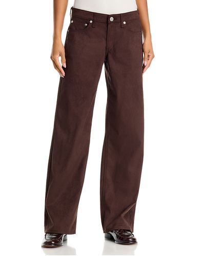 Rag & Bone rag & bone Cam Faux Suede Mid Rise Straight Jeans in Dark Brown