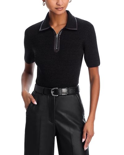 Rag & Bone rag & bone Caterina Faux Leather Trim Sweater