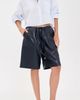 rag & bone rag & bone Claire Faux Leather Shorts NAVY - 5