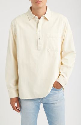 rag & bone rag & bone Cotton Twill Long Sleeve Polo