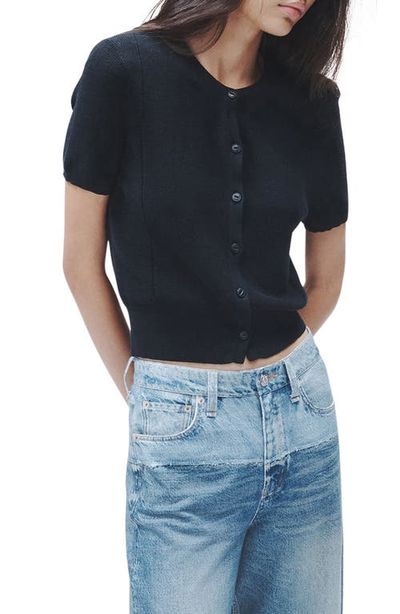 rag & bone rag & bone Dina Short Sleeve Cotton Blend Cardigan