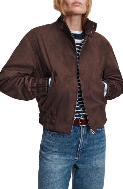 Rag & Bone rag & bone Eliza Faux Suede Bomber Jacket