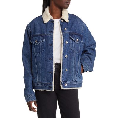 rag & bone rag & bone Faux Shearling Lined Oversize Denim Jacket