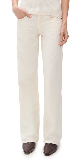 rag & bone rag & bone Featherweight Cam Full Straight Jeans Ecru