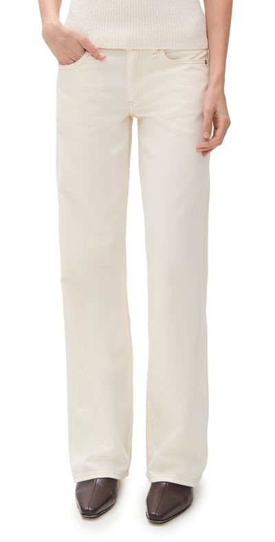 rag & bone rag & bone Featherweight Cam Full Straight Jeans Ecru