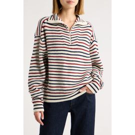 rag & bone rag & bone Georgie Stripe Wool Quarter Zip Sweater