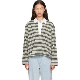 rag & bone rag & bone Green Kelly Boxy Striped Long-Sleeve Polo