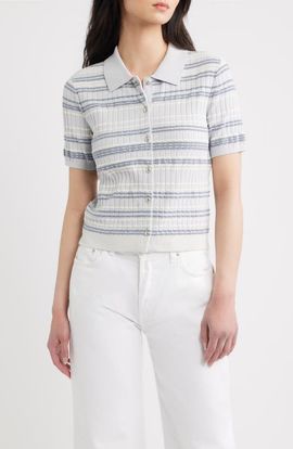rag & bone rag & bone Karina Stripe Short Sleeve Cardigan