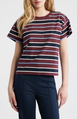 rag & bone rag & bone Kelly Stripe Boxy Cotton T-Shirt